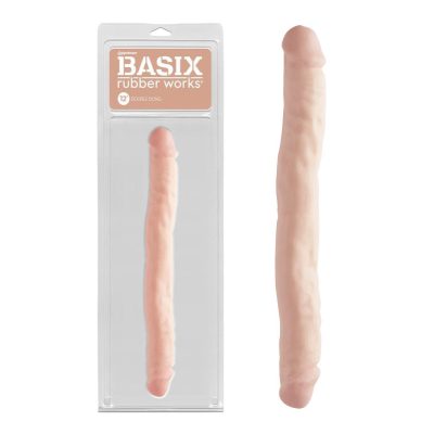 Pipedream Basix Rubber Works 12 Inch Double Dong Light Flesh PD4305 21 603912265323 Multiview