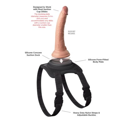 Pipedream Body Dock Lap Strap Silicone Universal Strap On Thigh Harness System Black BD106 00 603912774009 Detail