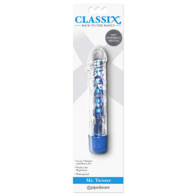 Pipedream Classix Mr Twister Sleeved Vibrator Blue PD1977-14 603912755664