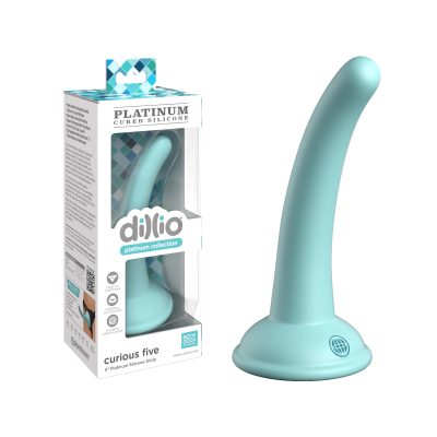 Pipedream Dillio Platinum Curious Five 5 Inch Silicone Dildo Curious Five Teal Green PD5383 14 603912772739 Multiview