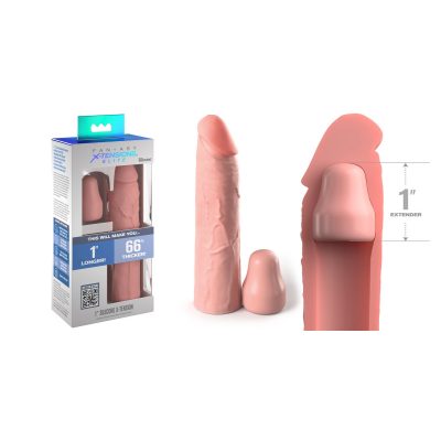 Pipedream Fantasy Xtensions Elite Silicone 1 Inch Penis Extender Sleeve Light Flesh PD4151 21 603912772616 Multiview