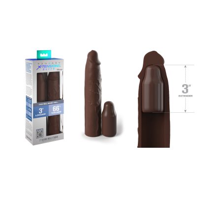 Pipedream Fantasy Xtensions Elite Silicone 3 Inch Penis Extender Sleeve Dark Flesh PD4153 29 603912772869 Multiview