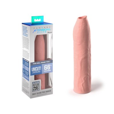 Pipedream Fantasy Xtensions Elite Silicone Uncut Penis Girth Enhancer Sleeve Light Flesh PD4154 21 603912772661 Multiview