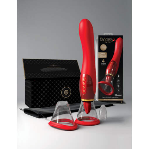 Pipedream Fantasy for Her Her Ultimate Pleasure Licking Sucking Vibrating Toy 24Kt Limited Edition Red Gold PD4943 15 603912762334 Multiview