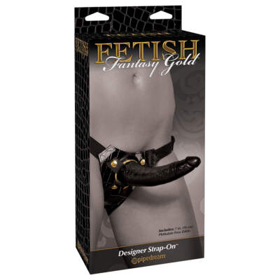 Pipedream Fetish Fantasy Gold Designer Strap On with Dong Black pd3984-23