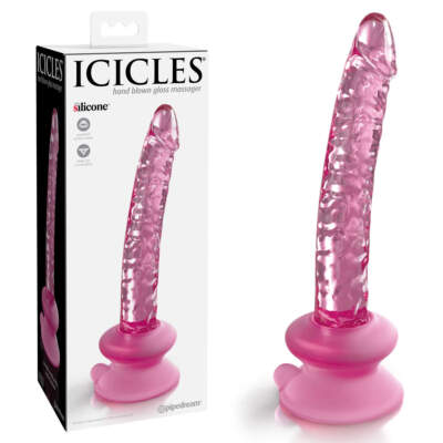 Pipedream Icicles No 86 Suction Cup Glass Penis Dong Pink PD2886 11 603912767124 Multiview