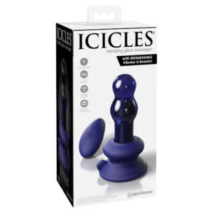 Pipedream Icicles No83 Wireless Remote Vibrating Glass Beaded Plug Purple PD2883 14 603912766257 Boxview