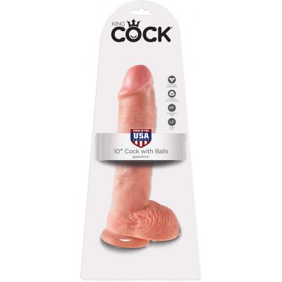 Pipedream King Cock 10 inch cock with balls light flesh PD5509-21 603912350180
