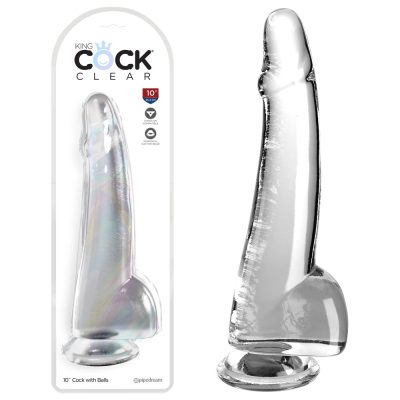 Pipedream King Cock Clear 10 Inch Cock with Balls Clear PD5761 20 603912774924 Multiview