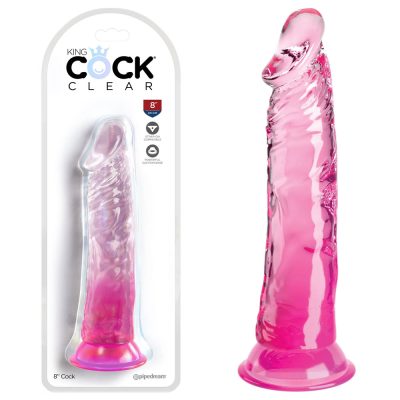Pipedream King Cock Clear 8 Inch Cock Clear Pink Ombre PD5757 11 603912775013 Multiview