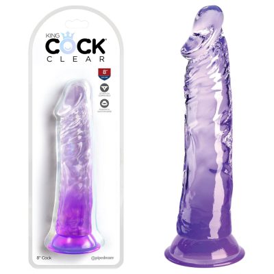 Pipedream King Cock Clear 8 Inch Cock Clear Purple Ombre PD5757 12 603912775075 Multiview