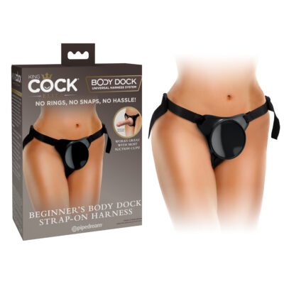 Pipedream King Cock Elite Beginners Body Dock Strap On Harness Black BD101 23 603912771510 Multiview