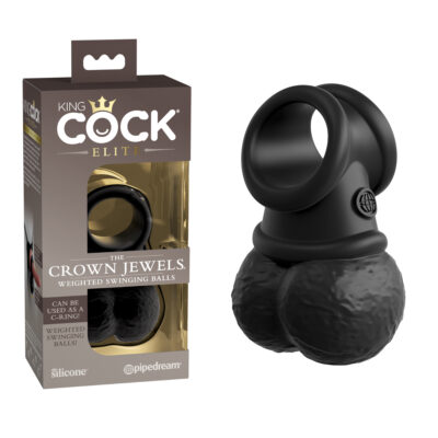 Pipedream King Cock Elite Dual Density Crown Jewels Weighted Swing Balls Black PD5781 23 603912770995 Multiview