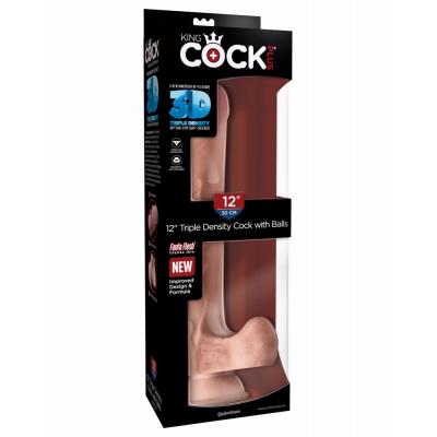 Pipedream King Cock Plus 12 inch Triple Density Cock with Balls Light Flesh PD5723 21 603912762563 Boxview