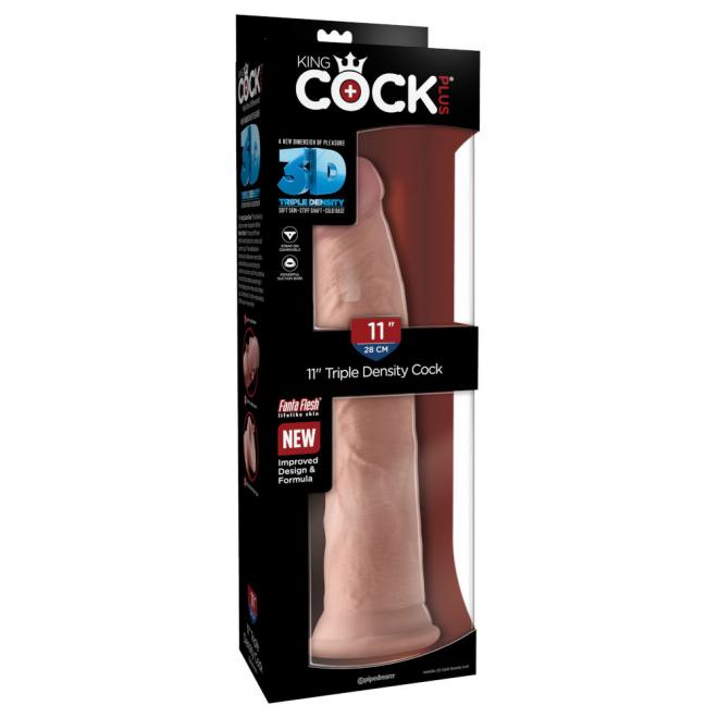 Pipedream King Cock Plus 3D 11 Inch Triple Density Dong Light Flesh PD5727 21 603912762686 Boxview