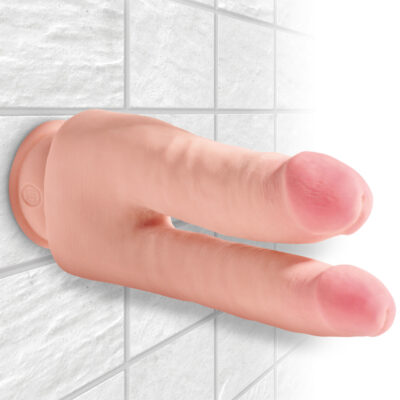 Pipedream King Cock Plus 3D 9 point 5 inch Triple Density Double Penetrator Dong Light Flesh PD5724 21 603912762570 Wall Detail