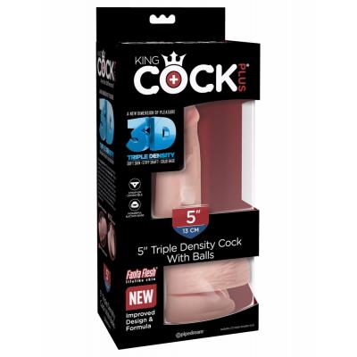 Pipedream King Cock Plus 5 inch Triple Density Cock with Balls Light Flesh pd5726 21 603912762679 Boxview