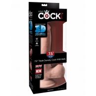 Pipedream King Cock Plus 7 point 5 inch Triple Density Cock with Balls Light Flesh PD5718 21 603912762518 Boxview