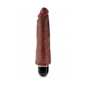 King Cock 8 in. Vibrating Stiffy Brown Flesh - PD5523-29