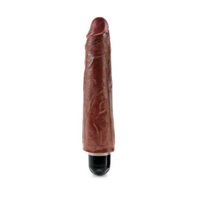 King Cock 9 in. Vibrating Stiffy Brown Flesh - PD5524-29