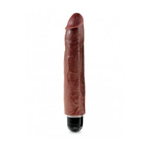 King Cock 10 in. Vibrating Stiffy Brown Flesh - PD5525-29