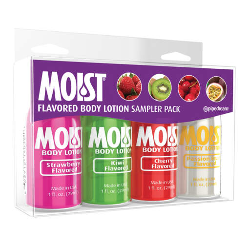 Pipedream MOIST Flavoured Body Lotion Sampler 4 Pack PD9735-02 603912267938