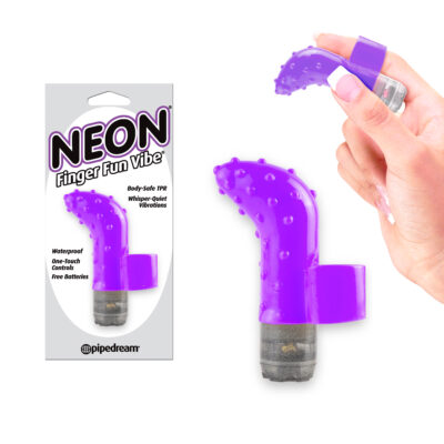 Pipedream Neon Finger Vibe Finger Vibrator Purple PD2553 12 603912326239 Multiview