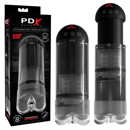 Pipedream PDX Elite Extender Pro Vibrating Pump Black RD530 603912755435 Multiview