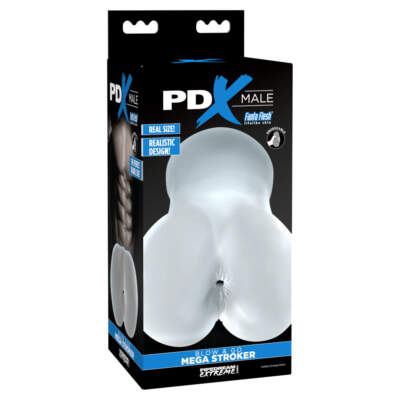 Pipedream PDX Male Blow and Go Mega Stroker Anal Stroker Frost Clear PD3789 20 603912760613 Boxview