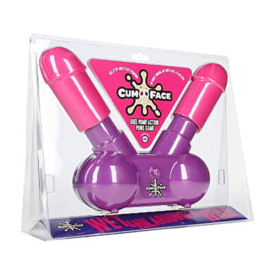 PlayWivMe Cum Face Duel Pump Action Penis Game Purple Pink PWMCF1 5060811120002 Boxview