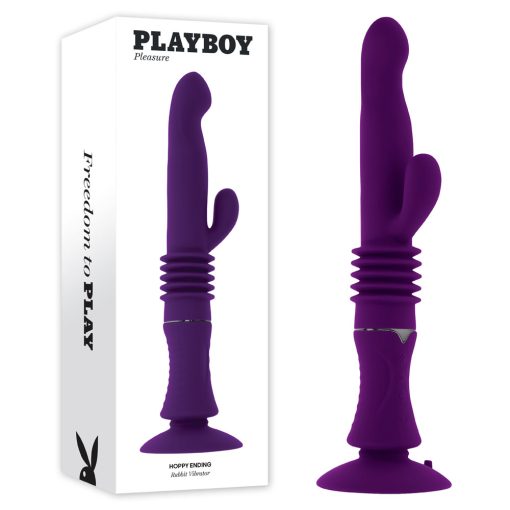 Playboy Pleasure Hoppy Ending Thrusting Rabbit Vibrator Purple PB RS 4585 2 844477024585 Multiview