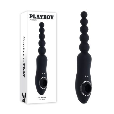 Playboy Pleasure Let It Bead Vibrating Anal Beads and Clitoral Suction Stimulator Black PB RS 4684 2 844477024684 Multiview
