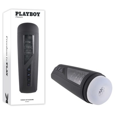 Playboy Pleasure Pursuit of Pleasure Vibrating Automatic Stroker Masturbator Black Frosted Clear PB RS 2437 2 844477022437 Multiview