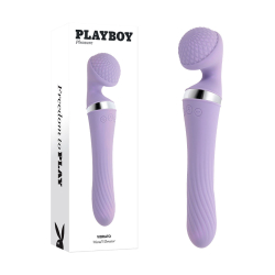 Playboy Pleasure – “Vibrato” Wand Massager Twirling Vibrator Combo (Purple)