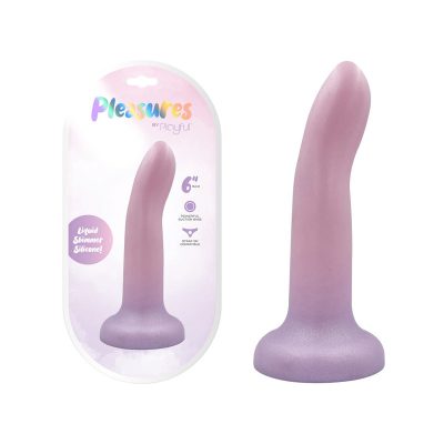 Playful Pleasures 6 Inch Liquid Silicone Dildo Shimmery Ombre Pink to Purple DO 051 M Gradient PP 6000987896539 Multiview