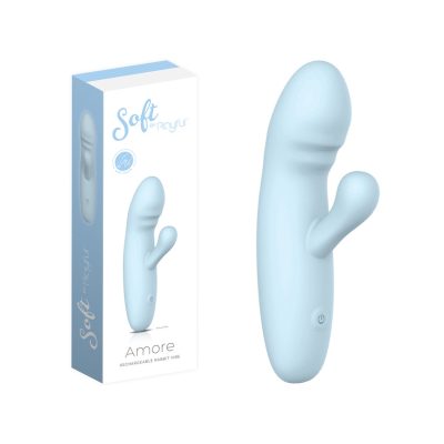 Playful Soft Amore Soft Silicone Rabbit Vibrator Blue MVR1392BLU 6975674680015 Multiview
