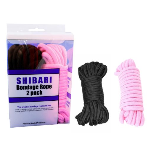 Ple Sur Shibari 2 x 10 metre bondage rope Pink Black PC87005 612608642317 Multiview