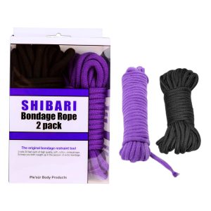 Ple Sur Shibari 2 x 10 metre bondage rope Purple Black PC87002 802991611728 Multiview