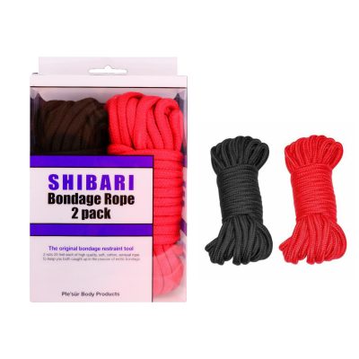 Ple Sur Shibari 2 x 10 metre bondage rope Red Black PC87001 802991611711 Multiview