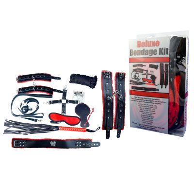 PleSur Deluxe Bondage Kit Black Red PC87009 802991614255 Multiview