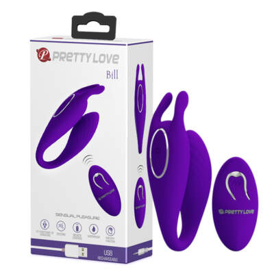 Pretty Love Bill Bunny Ears Wireless Remote Dual Vibrator Purple BI 014700W 6959532324044 Multiview