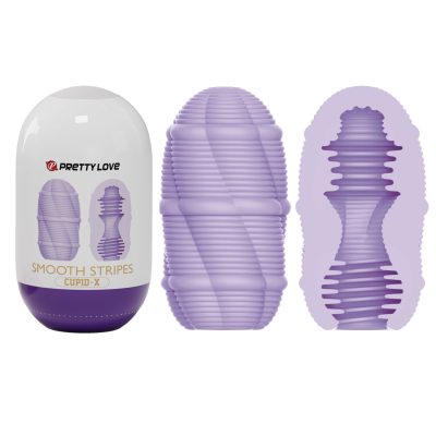 Pretty Love Cupid X Stroker Masturbator Egg Smooth Stripes Purple BI 014931 3 6959532326826 Multiview