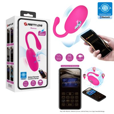 Pretty Love Doreen Bluetooth Smartphone App Electro Stimulation Egg Vibrator Pink BI 014609HP 6959532325256 Multiview