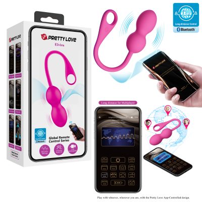 Pretty Love Elvira Smartphone App Controlled Vibrating Bluetooth Kegel Balls Pink BI 210212HP1 6959532332315 Multiview