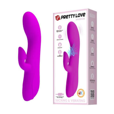 Pretty Love Flirt Rechargeable Sucking Clitoral Rabbit Vibrator Purple BI 014395 6959532331592 Multiview