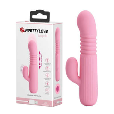 Pretty Love Leopold Rechargeable Thrusting Rabbit Vibrator Light Pink BI 014593 1 6959532323054 Multiview