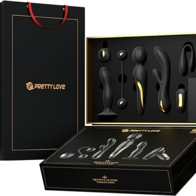 Pretty Love Queens Collection 6 Pc Vibrator Kit Black Gold BI 014888H 6959532333657 Boxview
