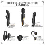 Pretty Love Queens Collection 6 Pc Vibrator Kit Black Gold BI 014888H 6959532333657 Info Detail