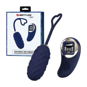 Pretty Love Stavros the Great Vivian Wireless Remote Control Egg Vibrator with LCD Display Dark Blue BI 300027W LED 6959532334586 Multiview