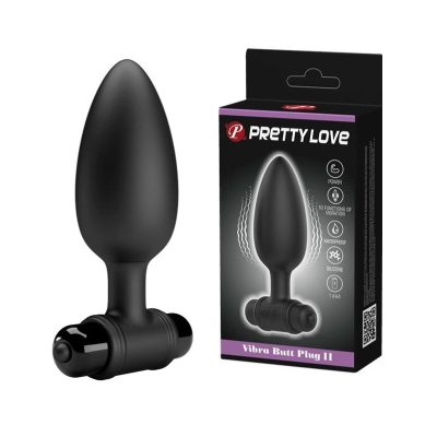 Pretty Love Vibra Butt II Silicone Vibrating Butt Plug Black BI 040107 6959532326222 Multiview